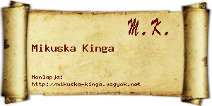 Mikuska Kinga névjegykártya